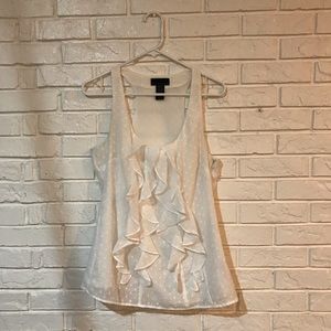 White ruffle tank